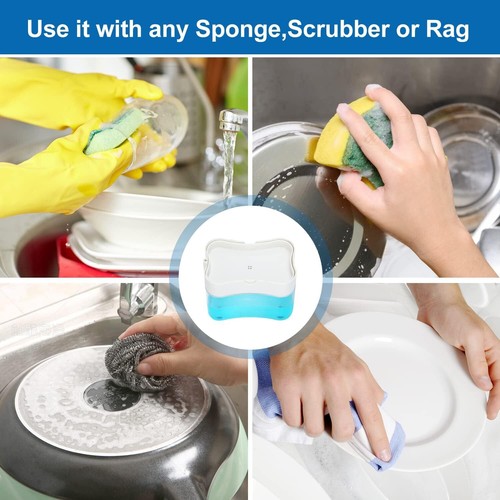 2-IN-1 Liquid Dish Soap Dispenser and Sponge Holder for Kitchen Sink with Sponge - Picture 16 of 18