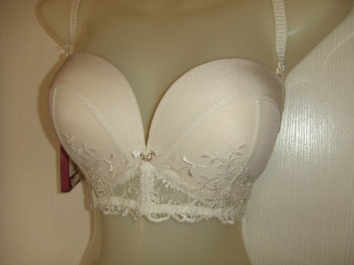 BUSTIER THROAT HOLDER SUITCASE PERFUME OF LOVE FR85B, EU 70B, UK 32B WHITE CREAM - Picture 3 of 5
