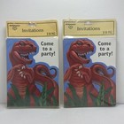 VTG Dinosaur Invitations Hallmark T-Rex Invitation Kids Party Made In USA NOS