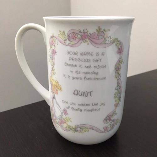 Precious Moments Enesco Religious Aunt Coffee Mug Porcelain Tea Cup 1990 NEW - Picture 6 of 7