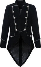 Mens Steampunk Tailcoat Jacket Velvet Gothic VTG Victorian