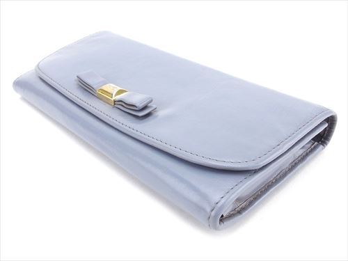 Miu Miu Wallet Purse Long Wallet Blue Grey Woman Authentic Used T3799 - Picture 3 of 9