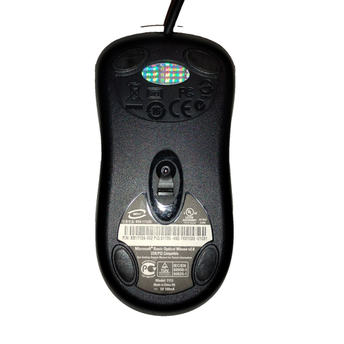 Microsoft Basic Optical Mouse v2.0 Wired USB – Black – Tested Works Great - Picture 3 of 4