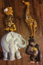 Set 4 Home Interiors Burwood Jungle Safari Zoo Animals Wall Plaques Nursery USA