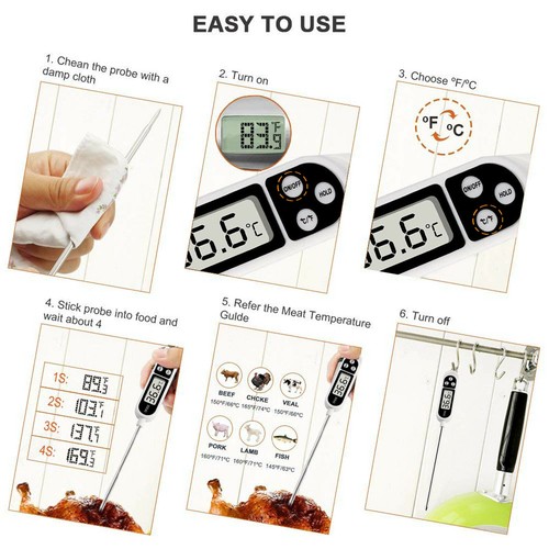Thermometer with Stainless Steel Sensing Tips for Baking, Hot Water, Hot Milk - Picture 2 of 6