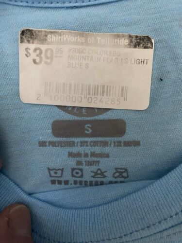 Telluride Colorado Ski Area Lt. Blue LS Crew Neck T-Shirt, Men’s Small, NEW! - Picture 4 of 6