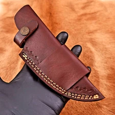 8" CUSTOM HANDMADE PURE COW LEATHER SHEATH FOR FIXED BLADE KNIFE COVER 2755