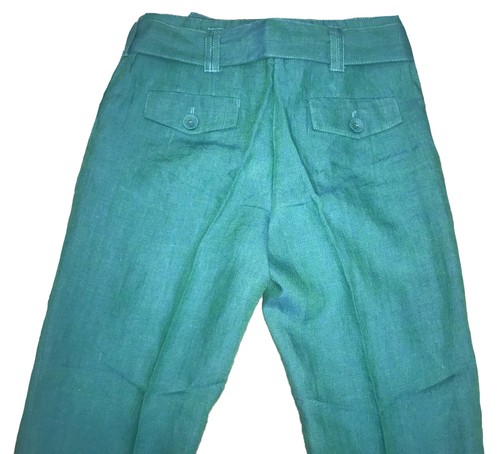 Principles Bluey Green Smart Belted Linen Cropped Trousers RRP: £35. Sizes 10-16 - Picture 3 of 3