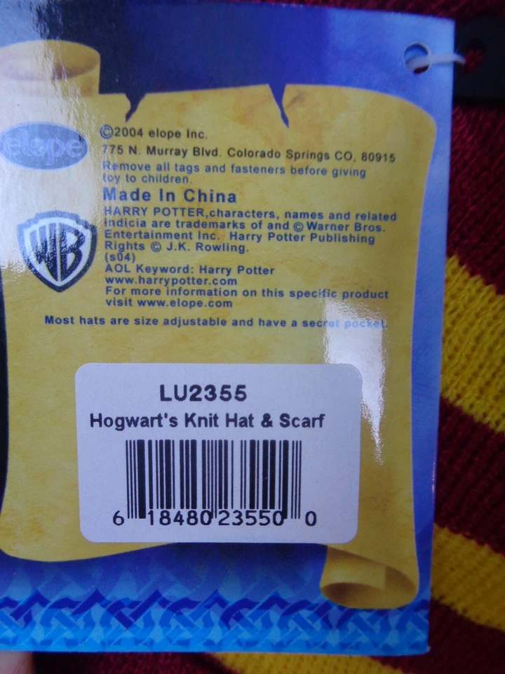 Harry Potter Hogwarts Tejido Gorro Sombrero y Bufanda Conjunto Colores Gryffindor Foto 4 de 4