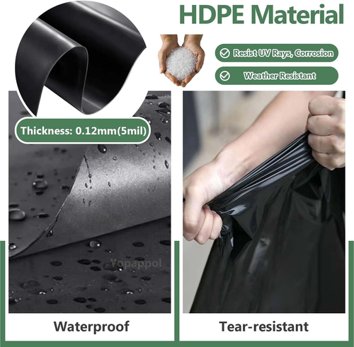 Large Fish Pond Liner 3Mx2M 8Mx7M, Black Flexible Underlay Preformed HDPE Pond L - Picture 2 of 12