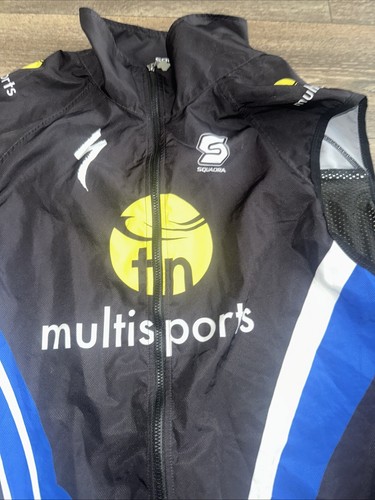 Squadra Cycling Vest Windbreaker Men’s XL Seattle Black Blue #UU - Picture 2 of 4