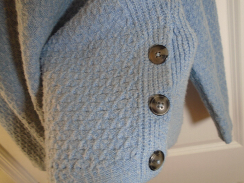 J. Jill honey comb knit sweater, blue, size M - Picture 3 of 6
