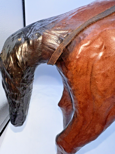 Leather Wrapped Horse Figure Statue Equestrian Sculpture Western Vtg 11 1/2" - Picture 16 of 16