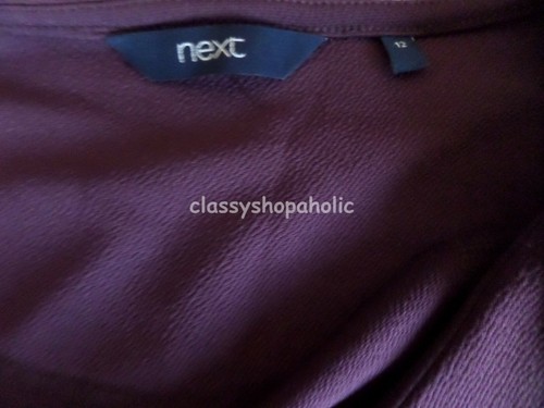Next Aubergine Belted Top - Size 12 - Worn Once - Picture 5 of 5