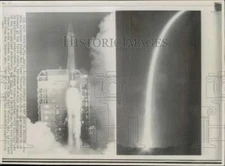 1966 Press Photo Launching of Atlas Centaur rocket from Cape Kennedy, Florida.
