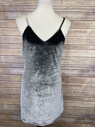 Seek the Label Medium V Neck Mini Dress Velvet Gray Lined Stretchy Bodycon  Soft | eBay