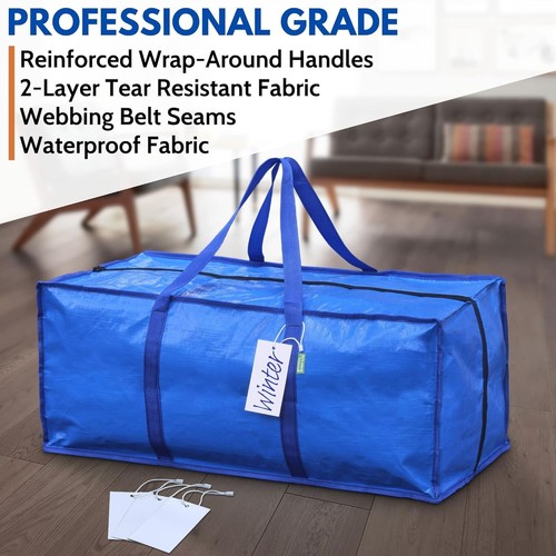 Jumbo 8-Pack Heavy-Duty Moving Bags - Versatile Storage Totes for Packing - Picture 4 of 8
