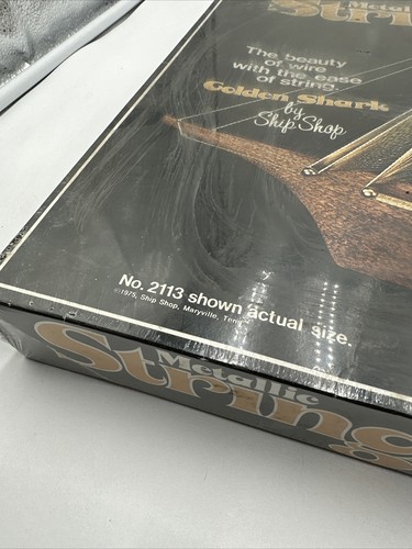 1975 Ship Shop Metallic String Art Black Velvet Golden Shark 16 x 20 Model 2113 - Picture 2 of 5
