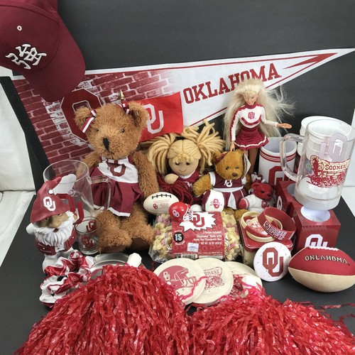 University of Oklahoma OU viele Fanartikel Tassen Becher Hüte Plüsch Wimpel Poms