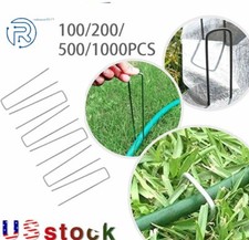 6" Landscape Sod Staples Sturdy Garden Stakes Weed Barrier Fabric Pins