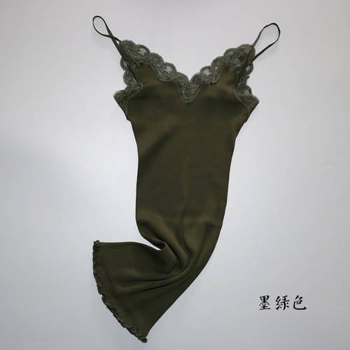 Camicia da donna in seta gelso cami pizzo scollo a V canotta maglia camicetta di seta canotta - Foto 17 di 18