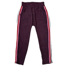 NWOT Spiritual Gangster Striped Knit Shanti Joggers in Burgundy Girls 10/S