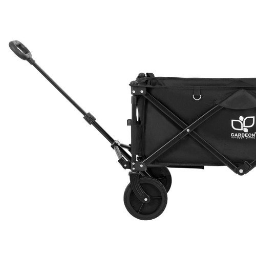 Gardeon Garden Cart with Opening Rear Black Steel Gardening Trolley 120Kg Weight - Picture 4 of 6