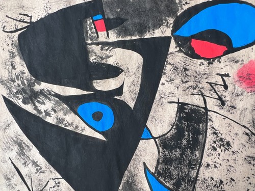 Joan Miró - peinture, médias mixtes sur papier, œuvres d'art vintage, signées et estampillées, art - Photo 3 sur 7