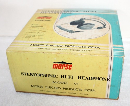 Vintage Morse Electrophonic Model 01 Supertone Stereophonic Headphones in Box - Bild 9 von 13