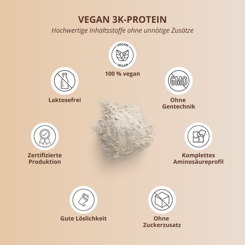 Protein Pulver Vegan - veganes Proteinpulver 1000g Eiweiß Shake laktosefrei 1kg - Bild 46 von 121