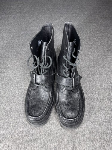 Polo Ralph Lauren Ranger Boots Mens 11.5 Black Leather Engineer Buckle - Picture 12 of 13