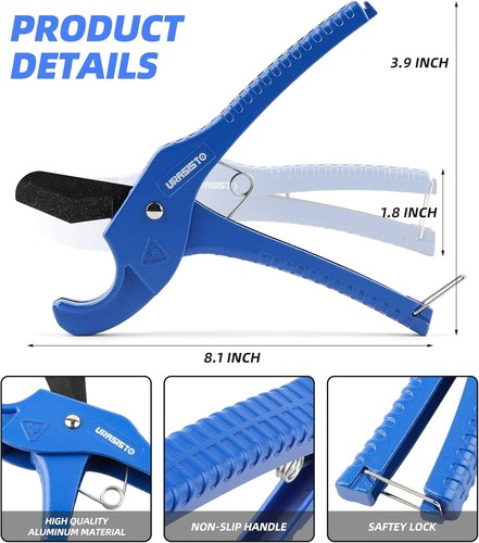 Ratchet-Type Pipe and PVC Cutter, One-Hand Fast Pipe Cutting Tool for Cutting 1- - 第 7/7 張圖片