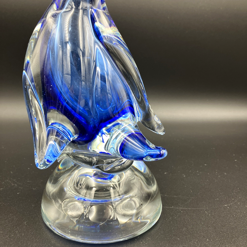Murano Stil Kunst Glas Ente Kobaltblau & Klar Submirso Figur 11,5 x 4" 4 Pfund - Bild 9 von 13