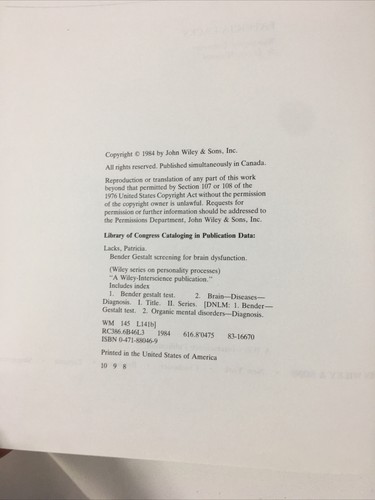 Bender Gestalt Screening For Brain Dysfunction - Patricia Lacks (HC, 1984) - Picture 4 of 12