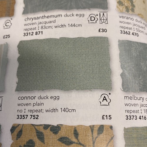 Tapicería de huevo de pato Laura Ashley Connor de 1,3 m, tela artesanal ciega - Imagen 2 de 4
