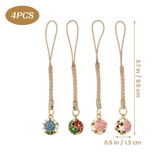 4 Pcs Mobile Phone Rope Jewelry Japanese Keychain Holiday Charms - Photo 5/11