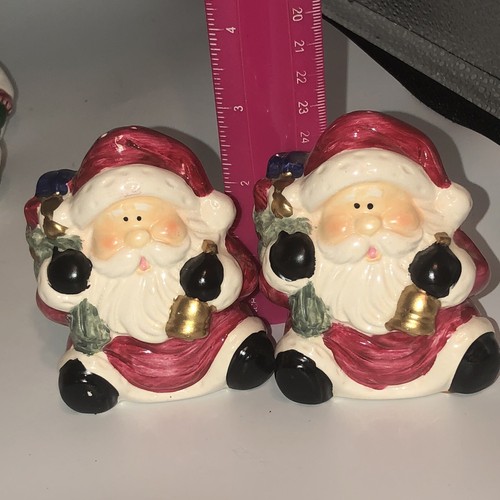Vintage Keramik Salz und Pfefferstreuer Weihnachtsmann läutet Glocken - Bild 10 von 10