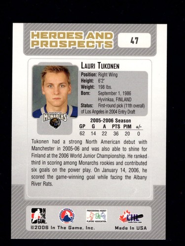 2006-07 In The Game Heroes and Prospects Base Hockey Cards #5-149 You Pick - Picture 45 of 173