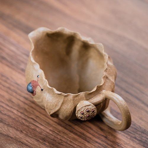 Arena púrpura biónica hoja de loto taza de té juego de té accesorios cerámica china - Imagen 4 de 19