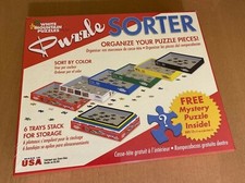 White Mountain Puzzles Puzzle Sorter & Mystery Puzzle 6 trays - Sort By Color