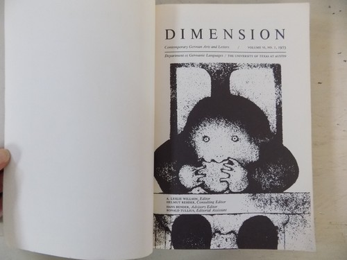 Lot 3 Dimension Contemporary German Arts and Letters Books Vol VI No 1 2 3 - Imagen 5 de 6