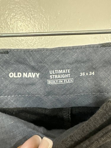 Old Navy Ultimate Straight Tech Built-In Flex Chino Pants Men Dark Gray 36x34 - Picture 9 of 20