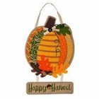 Pumpkin Time Door Decor 2DHB1220 Evergreen Door Hanger