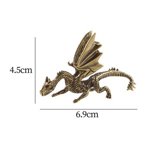 Brass Dragon Ornament Flying Dragon Statue Realistic Small - Picture 6 of 6