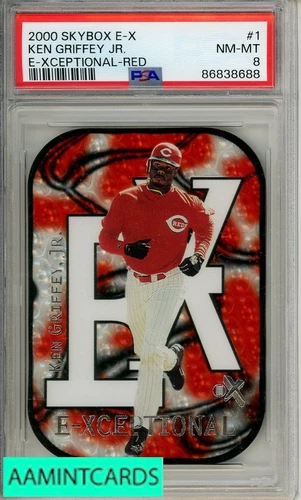 2000 SKYBOX E-X E-XCEPTIONAL KEN GRIFFEY JR  #1 RED PSA 8 NM-MT