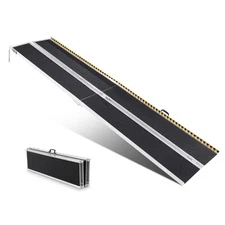 VEVOR Folding Wheelchair Ramp Portable Aluminum Threshold Ramp 10 ft 800 lbs