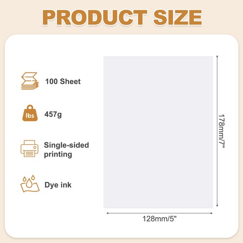 100 Sheets Glossy Photo Paper, 5x7 Inches 210gsm Picture Paper - Photo 2/6