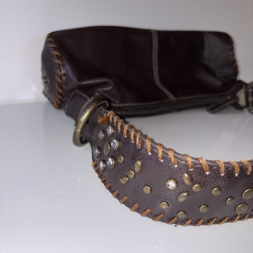 Vintage Y2K Nine West Handtasche braun Baguette Tasche klein Schultertasche Rhein Steine - Bild 7 von 14