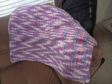 Crocheted baby blanket. 36"x49", Chenille yarn. Gentle wash, air dry.