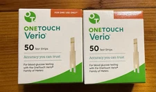 2 Boxes Of One Touch Verio Blood Glucose Test Strips - 2 x 50ct - EXP: 06/2026+